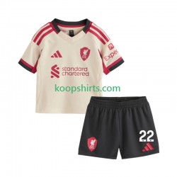 Liverpool Uit Tenue Kinder Voetbalshirts Hugo Ekitike 22 2025-2026 Korte Mouwen