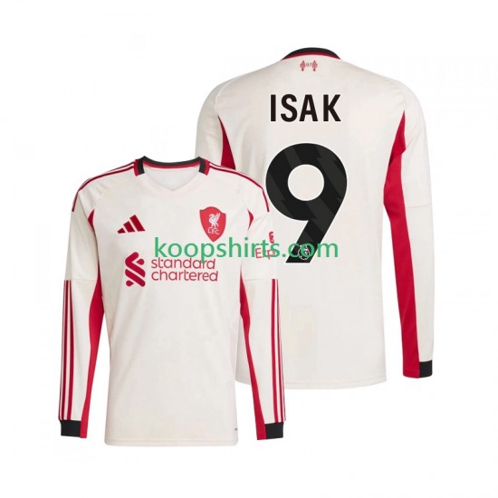 Liverpool Uit Tenue Heren Voetbalshirts ISAK 9 2025-2026 Lange Mouwen Liverpool Uit Tenue Heren Voetbalshirts ISAK 9 2025-2026 Lange Mouwen