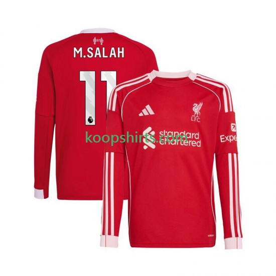 Liverpool Thuis Tenue Heren Voetbalshirts Mohamed Salah 11 2025-2026 Lange Mouwen Liverpool Thuis Tenue Heren Voetbalshirts Mohamed Salah 11 2025-2026 Lange Mouwen