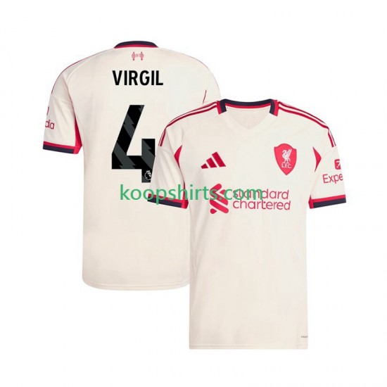 Liverpool Uit Tenue Heren Voetbalshirts Virgil van Dijk 4 2025-2026 Korte Mouwen Liverpool Uit Tenue Heren Voetbalshirts Virgil van Dijk 4 2025-2026 Korte Mouwen