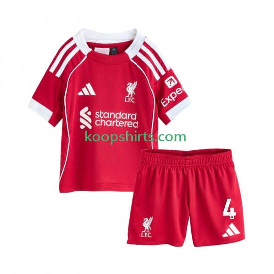 Liverpool Thuis Tenue Kinder Voetbalshirts Virgil van Dijk 4 2025-2026 Korte Mouwen