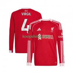 Liverpool Thuis Tenue Heren Voetbalshirts Virgil van Dijk 4 2025-2026 Lange Mouwen