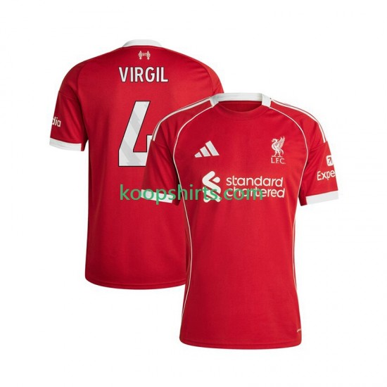 Liverpool Thuis Tenue Heren Voetbalshirts Virgil van Dijk 4 2025-2026 Korte Mouwen Liverpool Thuis Tenue Heren Voetbalshirts Virgil van Dijk 4 2025-2026 Korte Mouwen