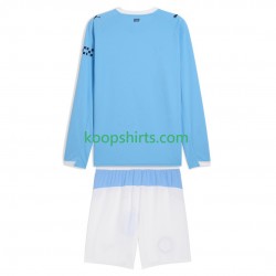 Manchester City Thuis Tenue Kinder Voetbalshirts 2025-2026 Lange Mouwen