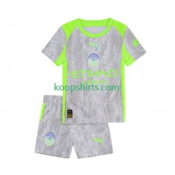 Manchester City Derde Tenue Kinder Voetbalshirts 2025-2026 Korte Mouwen