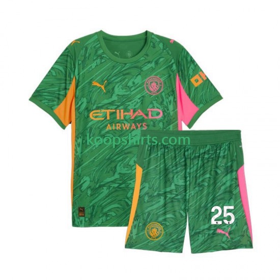 Manchester City Doelman Thuis Tenue Kinder Voetbalshirts Gianluigi Donnarumma 25 2025-2026 Korte Mouwen