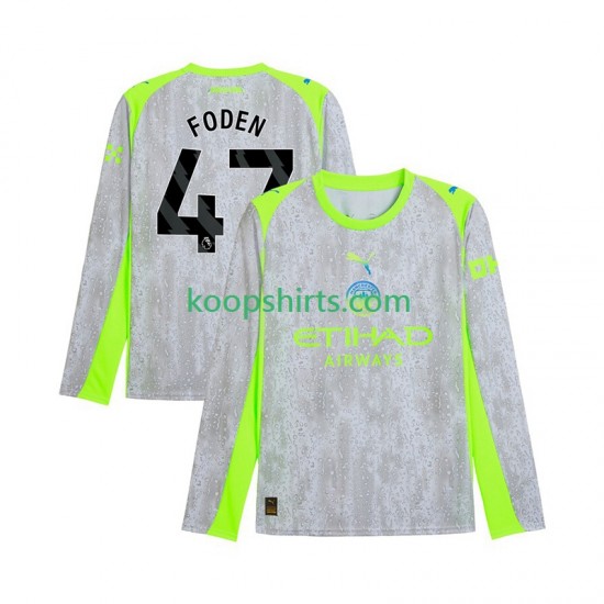 Manchester City Derde Tenue Heren Voetbalshirts Phil Foden 47 2025-2026 Lange Mouwen Manchester City Derde Tenue Heren Voetbalshirts Phil Foden 47 2025-2026 Lange Mouwen