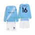 Manchester City Thuis Tenue Kinder Voetbalshirts Rodrigo Hernandez 16 2025-2026 Lange Mouwen
