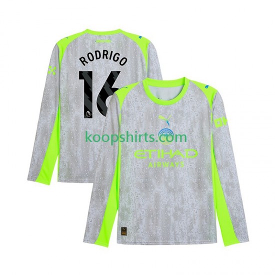 Manchester City Derde Tenue Heren Voetbalshirts Rodrigo Hernandez 16 2025-2026 Lange Mouwen Manchester City Derde Tenue Heren Voetbalshirts Rodrigo Hernandez 16 2025-2026 Lange Mouwen