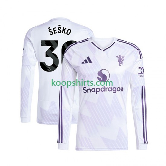 Manchester United Uit Tenue Heren Voetbalshirts Benjamin Sesko 30 2025-2026 Lange Mouwen Manchester United Uit Tenue Heren Voetbalshirts Benjamin Sesko 30 2025-2026 Lange Mouwen