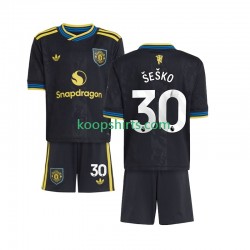 Manchester United Derde Tenue Kinder Voetbalshirts Benjamin Sesko 30 2025-2026 Korte Mouwen