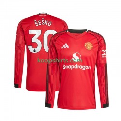 Manchester United Thuis Tenue Heren Voetbalshirts Benjamin Sesko 30 2025-2026 Lange Mouwen