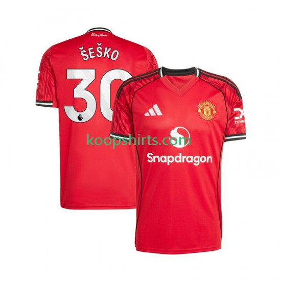 Manchester United Thuis Tenue Heren Voetbalshirts Benjamin Sesko 30 2025-2026 Korte Mouwen Manchester United Thuis Tenue Heren Voetbalshirts Benjamin Sesko 30 2025-2026 Korte Mouwen