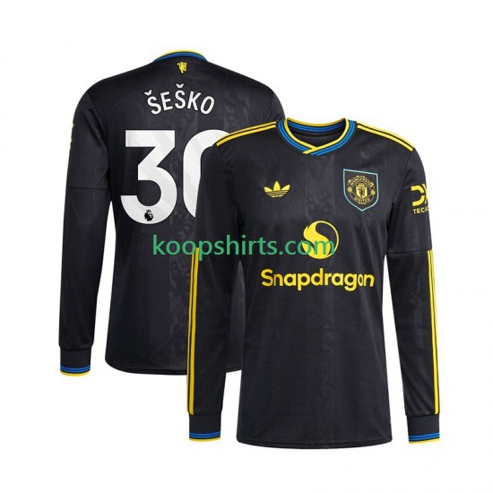 Manchester United Derde Tenue Heren Voetbalshirts Benjamin Sesko 30 2025-2026 Lange Mouwen Manchester United Derde Tenue Heren Voetbalshirts Benjamin Sesko 30 2025-2026 Lange Mouwen