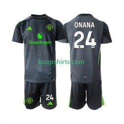 Manchester United Doelman Uit Tenue Kinder Voetbalshirts Andre Onana 24 2025-2026 Korte Mouwen