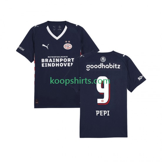 PSV Eindhoven Uit Tenue Heren Voetbalshirts Ricardo Pepi 9 2025-2026 Korte Mouwen PSV Eindhoven Uit Tenue Heren Voetbalshirts Ricardo Pepi 9 2025-2026 Korte Mouwen