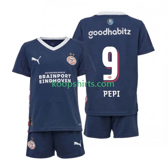 PSV Eindhoven Uit Tenue Kinder Voetbalshirts Ricardo Pepi 9 2025-2026 Korte Mouwen PSV Eindhoven Uit Tenue Kinder Voetbalshirts Ricardo Pepi 9 2025-2026 Korte Mouwen