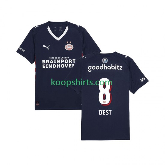 PSV Eindhoven Uit Tenue Heren Voetbalshirts Sergino Dest 8 2025-2026 Korte Mouwen PSV Eindhoven Uit Tenue Heren Voetbalshirts Sergino Dest 8 2025-2026 Korte Mouwen
