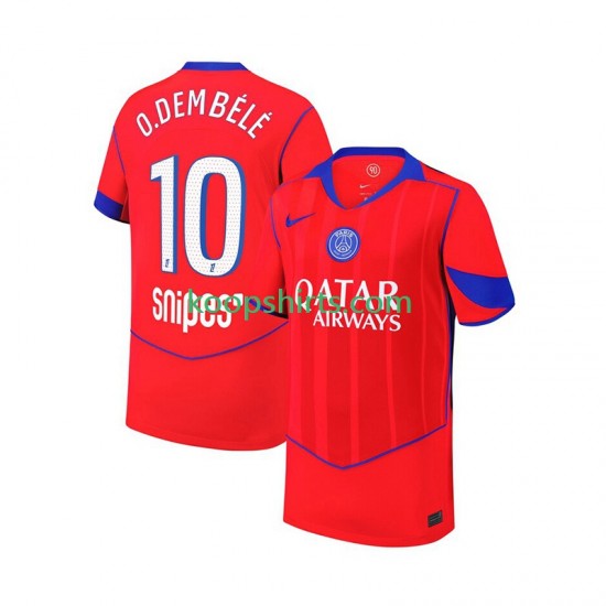 Paris Saint-Germain Derde Tenue Heren Voetbalshirts Ousmane Dembele 10 2025-2026 Korte Mouwen Paris Saint-Germain Derde Tenue Heren Voetbalshirts Ousmane Dembele 10 2025-2026 Korte Mouwen