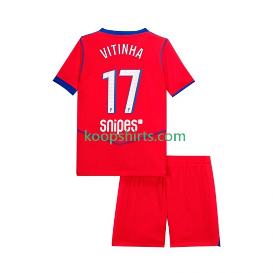 Paris Saint-Germain Derde Tenue Kinder Voetbalshirts Vitinha 17 2025-2026 Korte Mouwen Paris Saint-Germain Derde Tenue Kinder Voetbalshirts Vitinha 17 2025-2026 Korte Mouwen