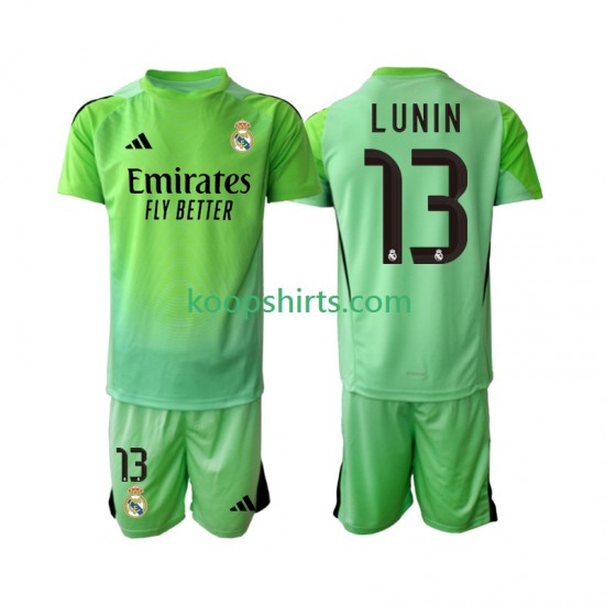Real Madrid Doelman Uit Tenue Kinder Voetbalshirts Andriy Lunin 13 2025-2026 Korte Mouwen Real Madrid Doelman Uit Tenue Kinder Voetbalshirts Andriy Lunin 13 2025-2026 Korte Mouwen