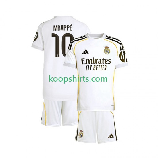 Real Madrid Thuis Tenue Kinder Voetbalshirts Kylian Mbappe 10 2025-2026 Korte Mouwen Real Madrid Thuis Tenue Kinder Voetbalshirts Kylian Mbappe 10 2025-2026 Korte Mouwen