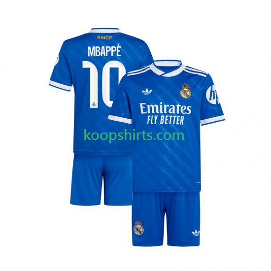 Real Madrid Derde Tenue Kinder Voetbalshirts Kylian Mbappe 10 2025-2026 Korte Mouwen Real Madrid Derde Tenue Kinder Voetbalshirts Kylian Mbappe 10 2025-2026 Korte Mouwen