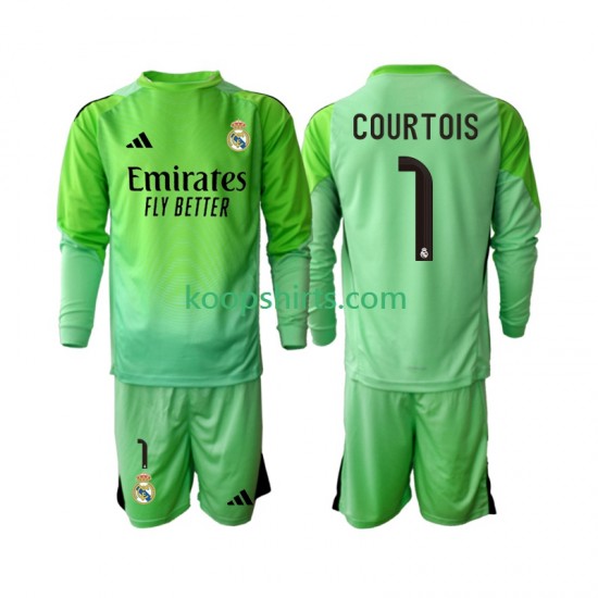 Real Madrid Uit Tenue Kinder Voetbalshirts Thibaut Courtois 1 2025-2026 Lange Mouwen Real Madrid Uit Tenue Kinder Voetbalshirts Thibaut Courtois 1 2025-2026 Lange Mouwen
