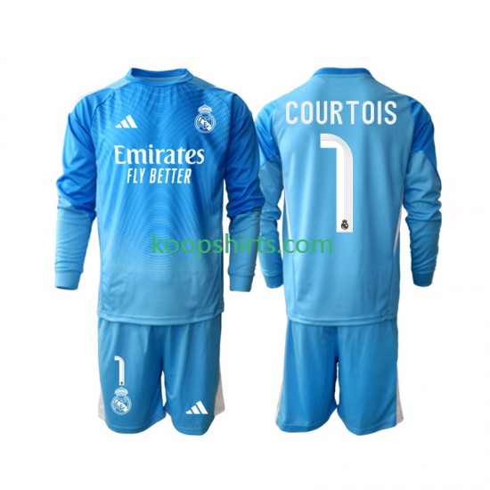 Real Madrid Thuis Tenue Kinder Voetbalshirts Thibaut Courtois 1 2025-2026 Lange Mouwen Real Madrid Thuis Tenue Kinder Voetbalshirts Thibaut Courtois 1 2025-2026 Lange Mouwen