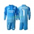 Real Madrid Thuis Tenue Kinder Voetbalshirts Thibaut Courtois 1 2025-2026 Lange Mouwen