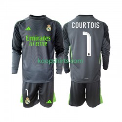 Real Madrid Derde Tenue Kinder Voetbalshirts Thibaut Courtois 1 2025-2026 Lange Mouwen