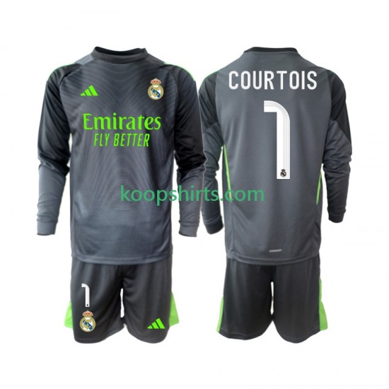 Real Madrid Derde Tenue Kinder Voetbalshirts Thibaut Courtois 1 2025-2026 Lange Mouwen Real Madrid Derde Tenue Kinder Voetbalshirts Thibaut Courtois 1 2025-2026 Lange Mouwen