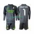 Real Madrid Derde Tenue Kinder Voetbalshirts Thibaut Courtois 1 2025-2026 Lange Mouwen