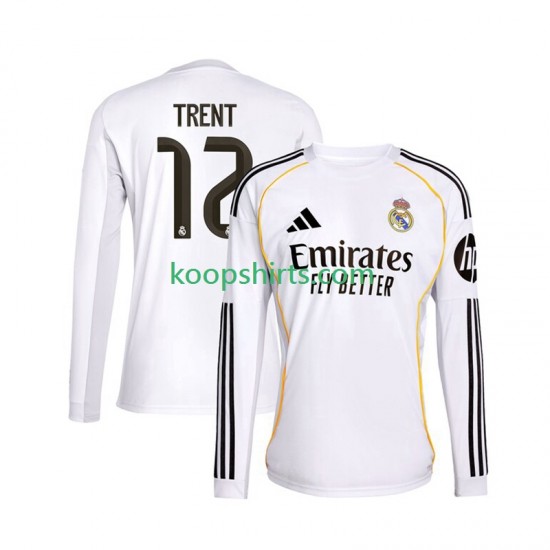 Real Madrid Thuis Tenue Heren Voetbalshirts Trent Alexander-Arnold 12 2025-2026 Lange Mouwen Real Madrid Thuis Tenue Heren Voetbalshirts Trent Alexander-Arnold 12 2025-2026 Lange Mouwen