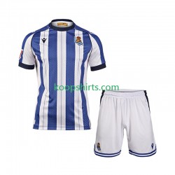 Real Sociedad Thuis Tenue Kinder Voetbalshirts 2025-2026 Korte Mouwen