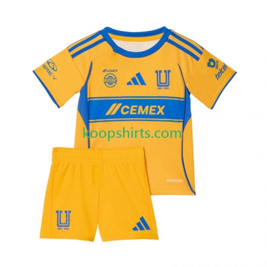 Tigres UANL Thuis Tenue Kinder Voetbalshirts 2025-2026 Korte Mouwen Tigres UANL Thuis Tenue Kinder Voetbalshirts 2025-2026 Korte Mouwen