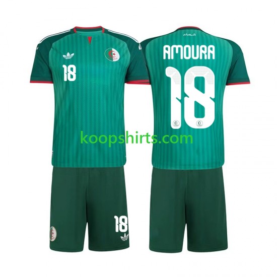 Algerije Uit Tenue Kinder Voetbalshirts Mohamed Amoura 18 2026 Korte Mouwen
