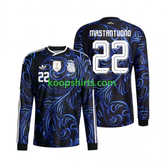 WK 2026 Argentinië Uit Tenue Heren Voetbalshirts Franco Mastantuono 22 Lange Mouwen