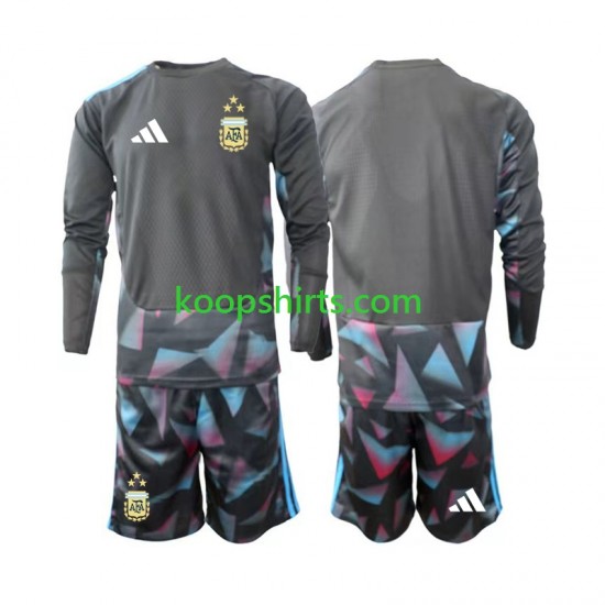 WK 2026 Argentinië Doelman Thuis Tenue Kinder Voetbalshirts Lange Mouwen