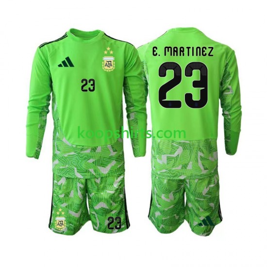WK 2026 Argentinië Doelman Derde Tenue Kinder Voetbalshirts Emiliano Martinez 23 Lange Mouwen