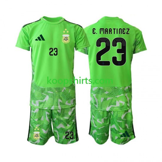 WK 2026 Argentinië Doelman Derde Tenue Kinder Voetbalshirts Emiliano Martinez 23 Korte Mouwen
