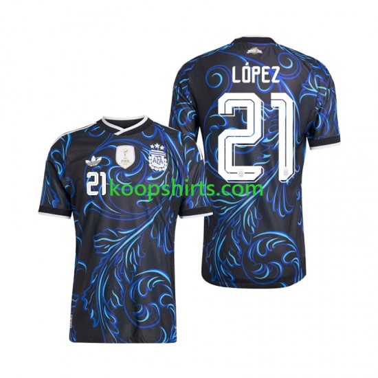 WK 2026 Argentinië Uit Tenue Heren Voetbalshirts Jose Manuel Lopez 21 Korte Mouwen