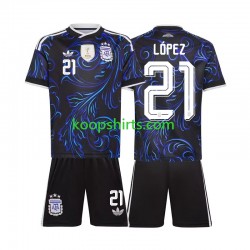 WK 2026 Argentinië Uit Tenue Kinder Voetbalshirts Jose Manuel Lopez 21 Korte Mouwen