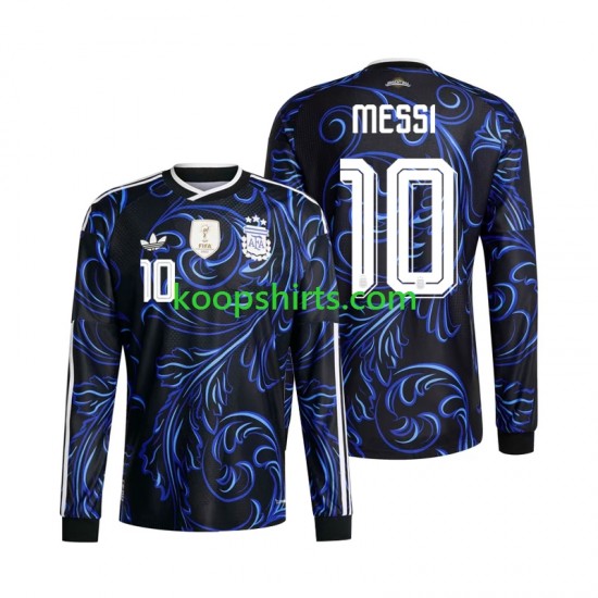 WK 2026 Argentinië Uit Tenue Heren Voetbalshirts Lionel Messi 10 Lange Mouwen