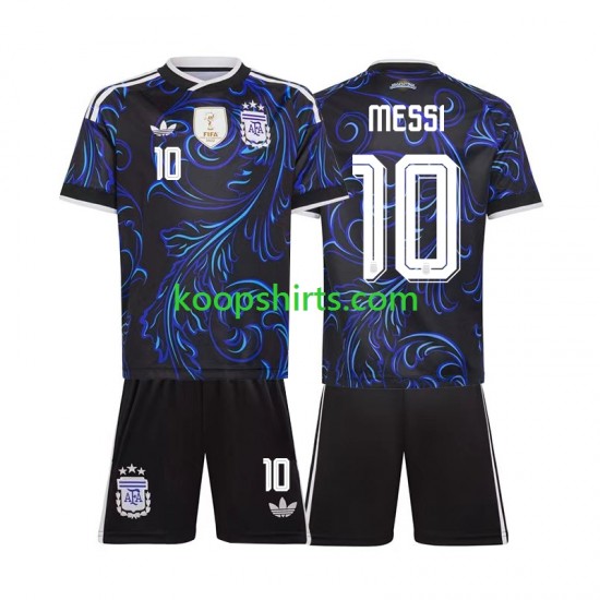 WK 2026 Argentinië Uit Tenue Kinder Voetbalshirts Lionel Messi 10 Korte Mouwen