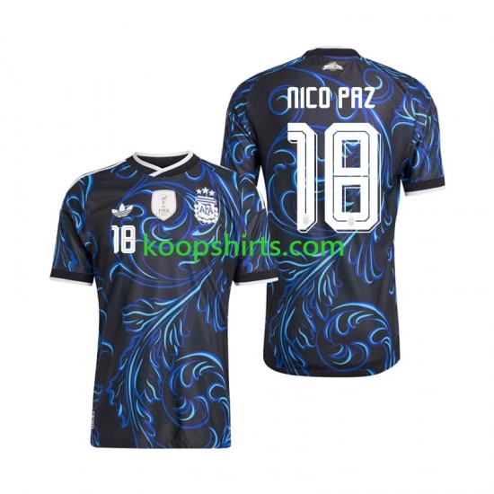 WK 2026 Argentinië Uit Tenue Heren Voetbalshirts Nico Paz 18 Korte Mouwen