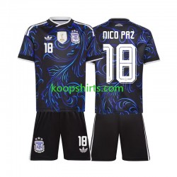 WK 2026 Argentinië Uit Tenue Kinder Voetbalshirts Nico Paz 18 Korte Mouwen