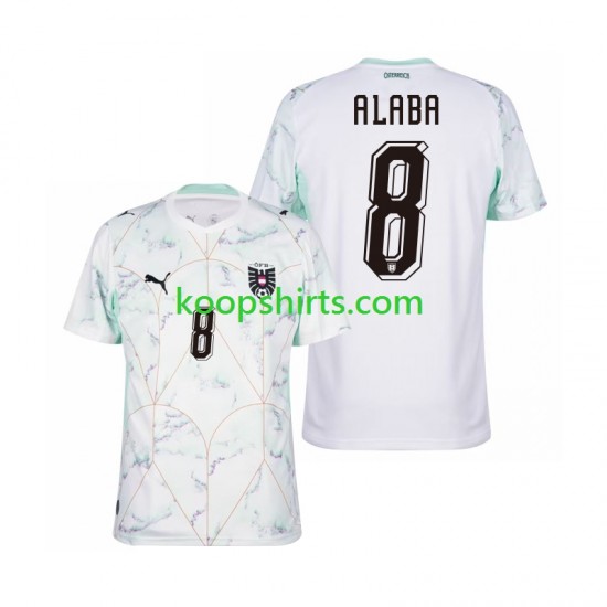 WK 2026 Oostenrijk Uit Tenue Heren Voetbalshirts David Alaba 8 Korte Mouwen