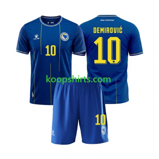 WK 2026 Bosnië-Herzegovina Thuis Tenue Kinder Voetbalshirts Ermedin Demirovic 10 Korte Mouwen
