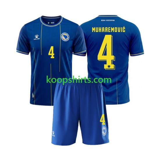 WK 2026 Bosnië-Herzegovina Thuis Tenue Kinder Voetbalshirts Tarik Muharemovic 4 Korte Mouwen